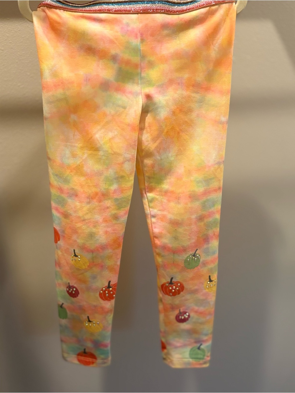 Truly Me Pastel Tie-Dye Pumpkin Leggings - Multi-Color